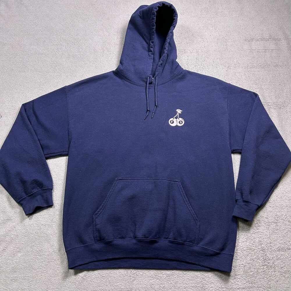 RIOT SOCIETY Pullover Hoodie Mens L Feeling Lucky 8-Ball Cherry Streetwear